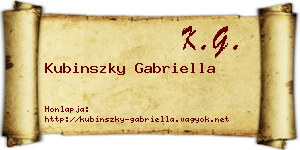 Kubinszky Gabriella névjegykártya