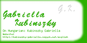 gabriella kubinszky business card